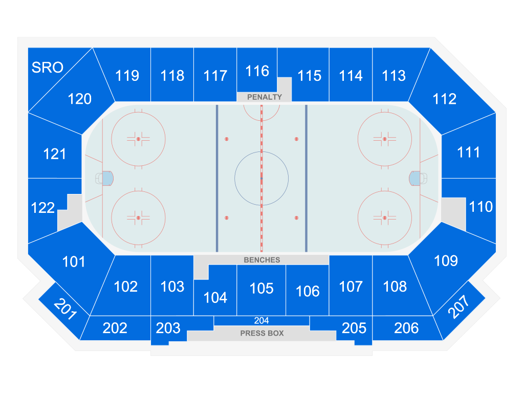 Venue seating chart for Colorado College Tigers Hockey for reference only