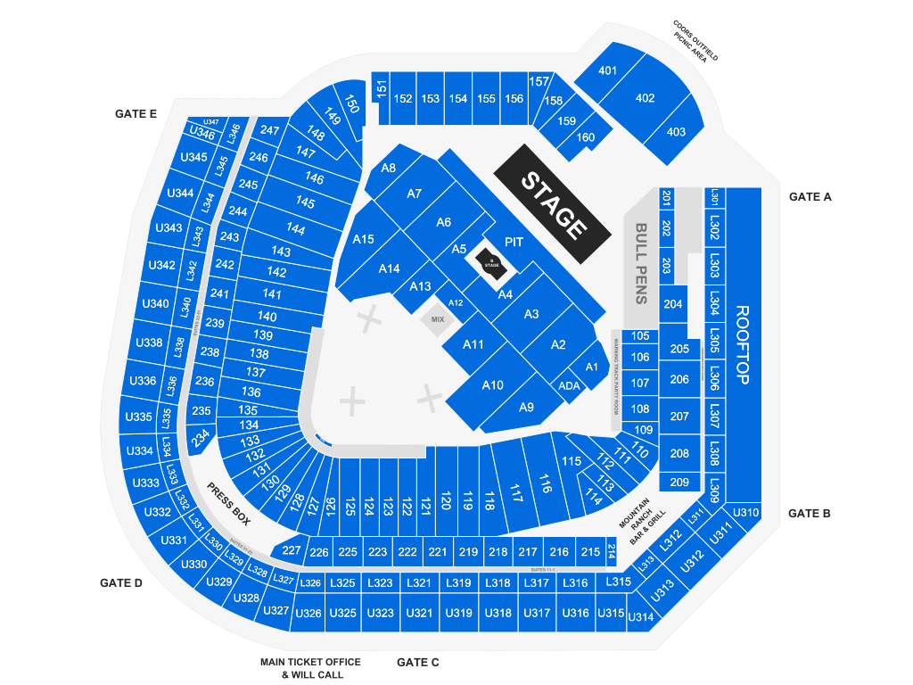 Venue seating chart for My Chemical Romance for reference only