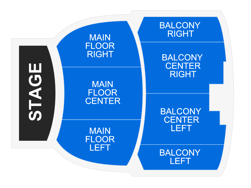 Venue seating chart for Fred Armisen for reference only