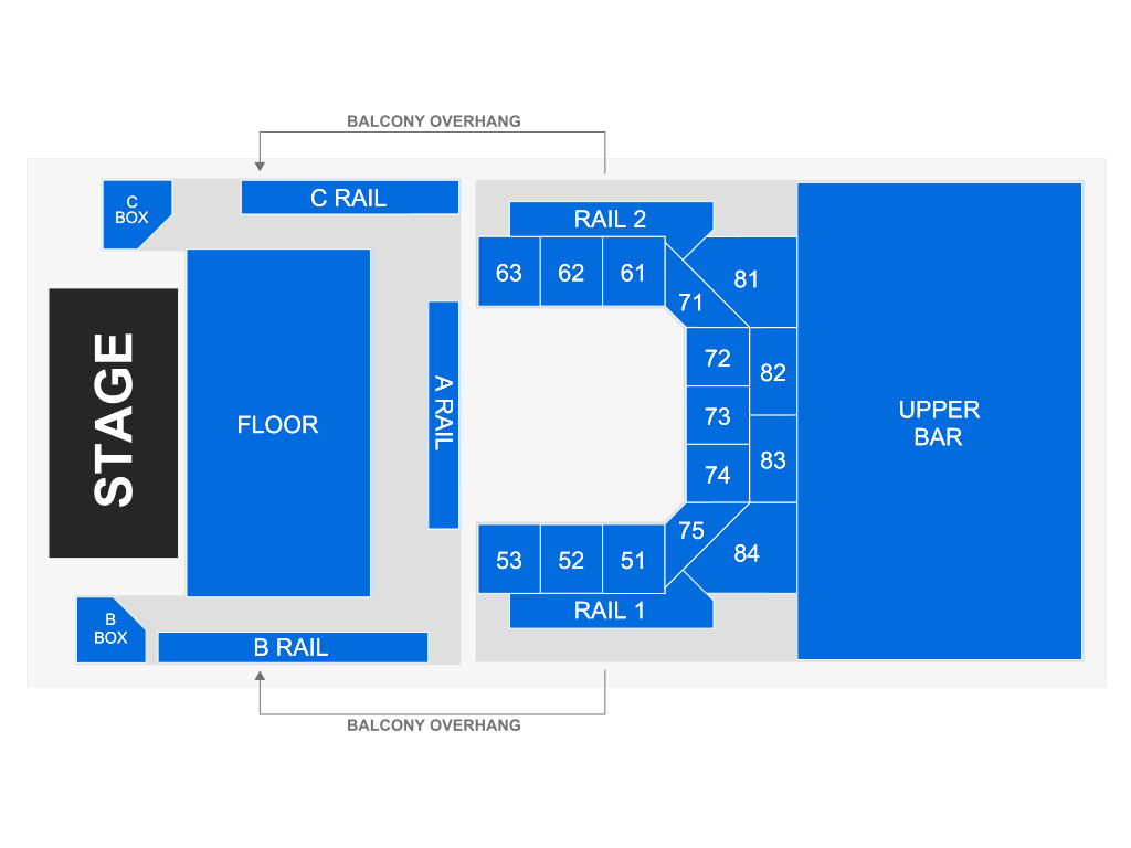 Venue seating chart for Prefuse 73 for reference only
