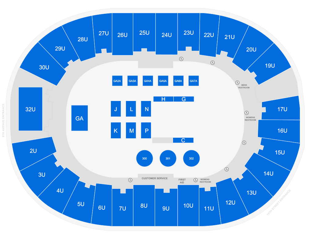 Venue seating chart for Test Attractiön for reference only