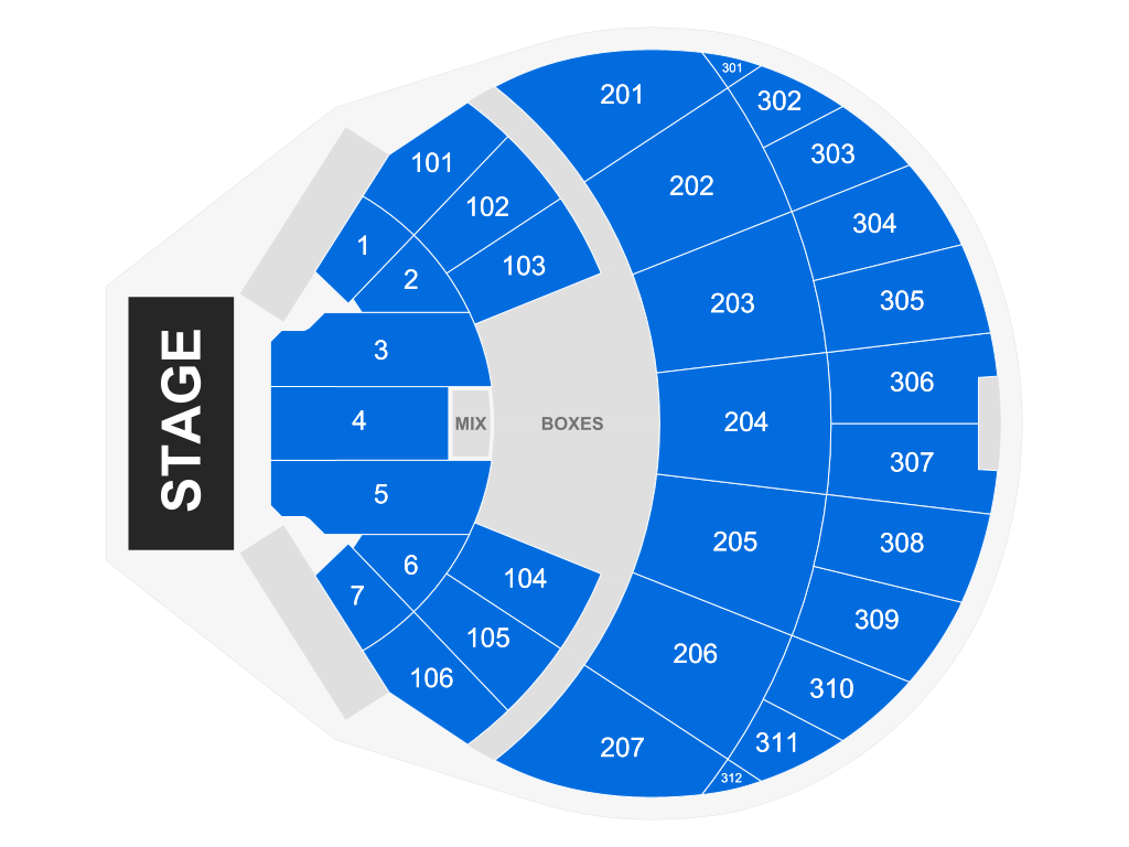 Venue seating chart for Charlie Wilson for reference only