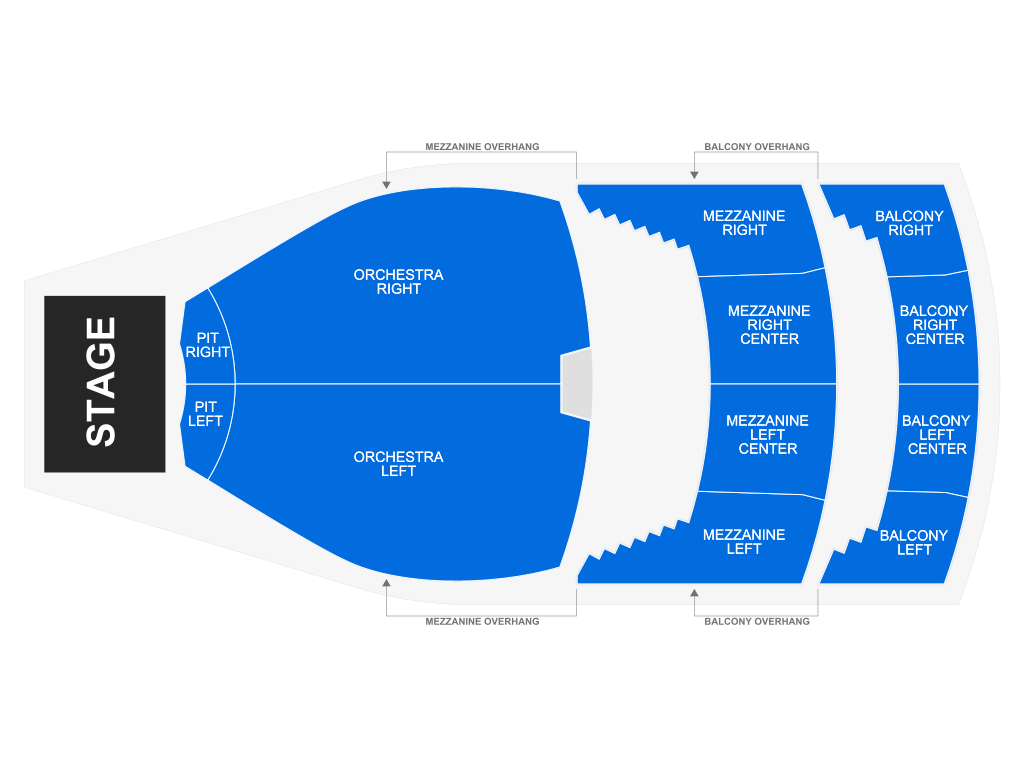 Venue seating chart for Hadestown (Touring) for reference only
