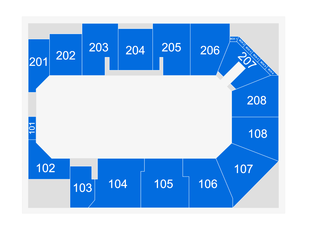 Venue seating chart for Birmingham Bulls for reference only