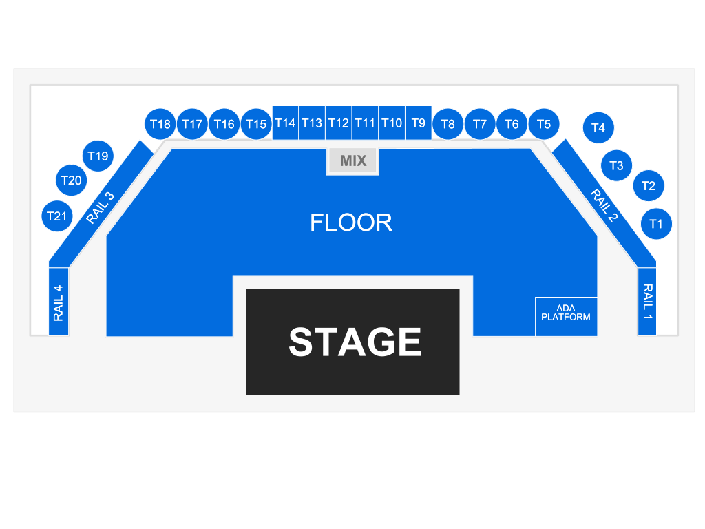 Venue seating chart for Chiodos for reference only
