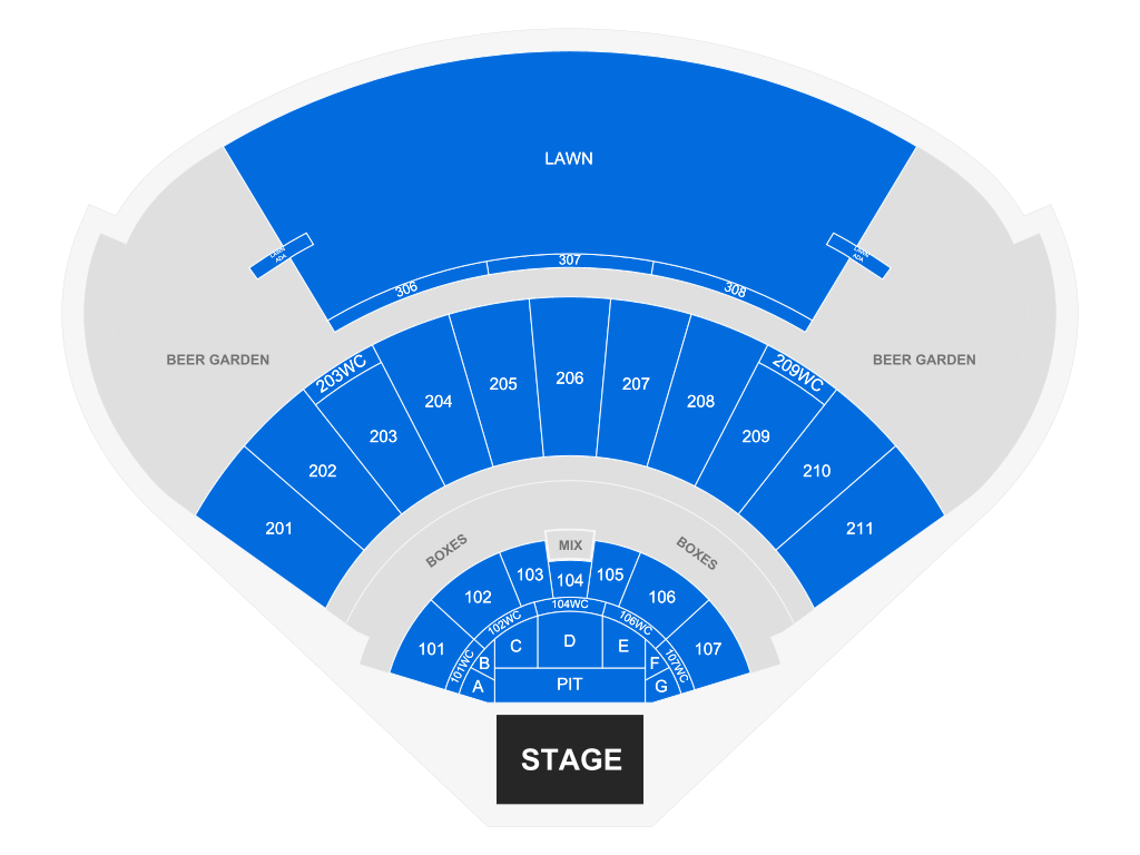 Venue seating chart for Jack Johnson for reference only