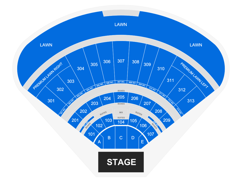 Venue seating chart for Weird Al Yankovic for reference only
