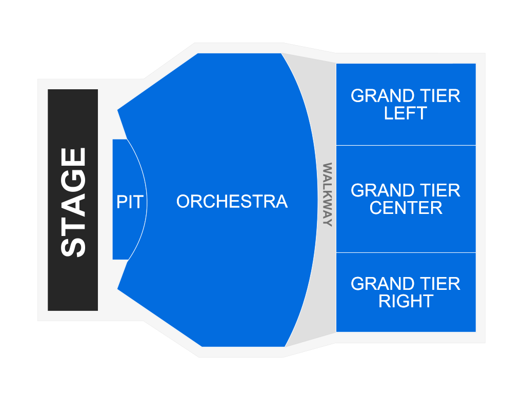 Venue seating chart for Marc Martel for reference only