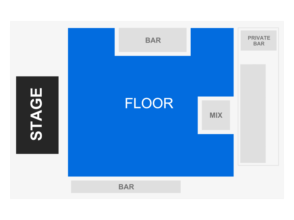 Venue seating chart for Dax for reference only