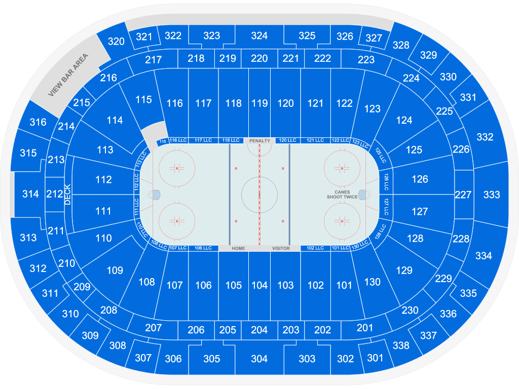 Venue seating chart for Carolina Hurricanes for reference only