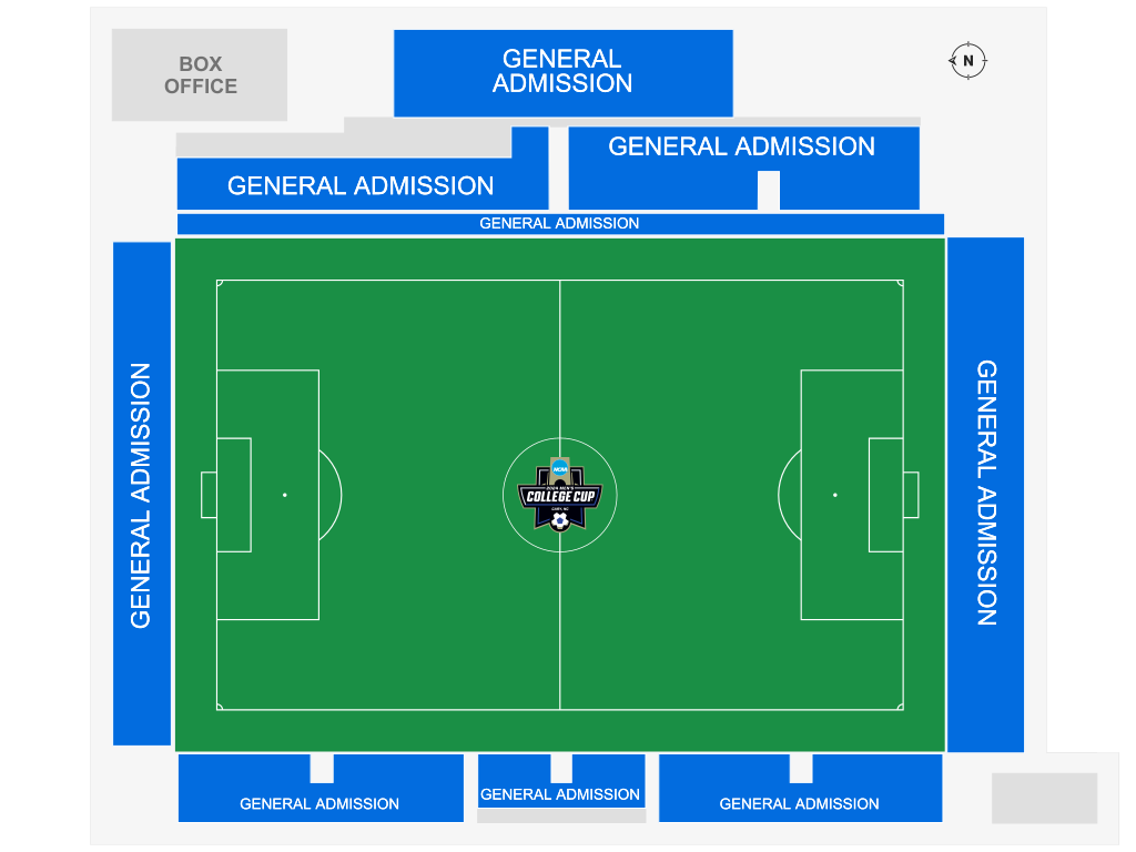Venue seating chart for NCAA Division I Men's Soccer Championship for reference only