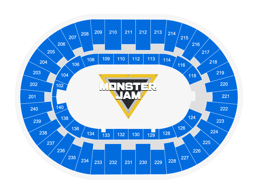 Venue seating chart for Monster Jam for reference only