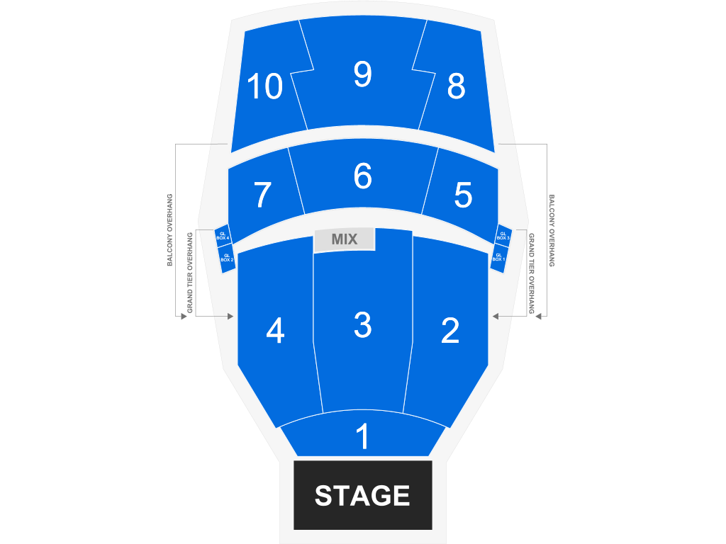 Venue seating chart for Hamilton (Touring) for reference only