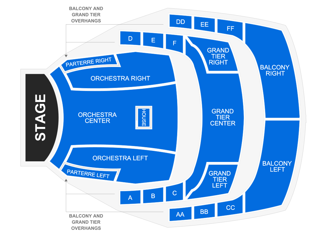 Venue seating chart for North Carolina Symphony Orchestra for reference only
