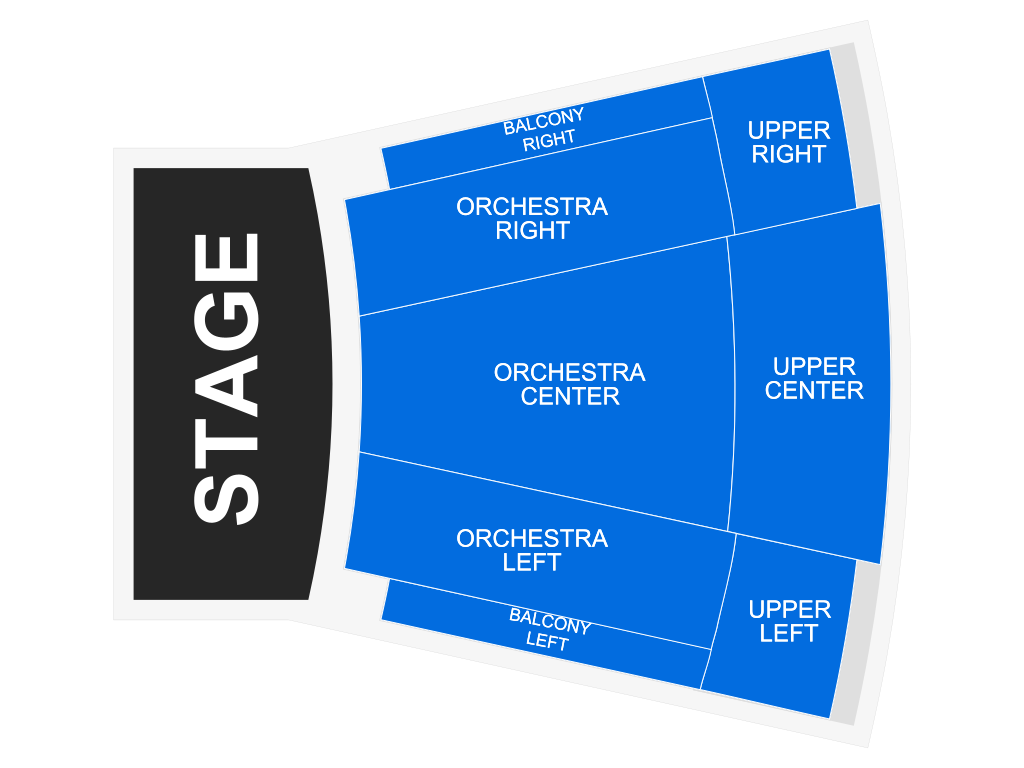 Venue seating chart for North Carolina Symphony Orchestra for reference only