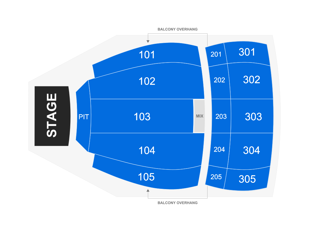 Venue seating chart for King George for reference only