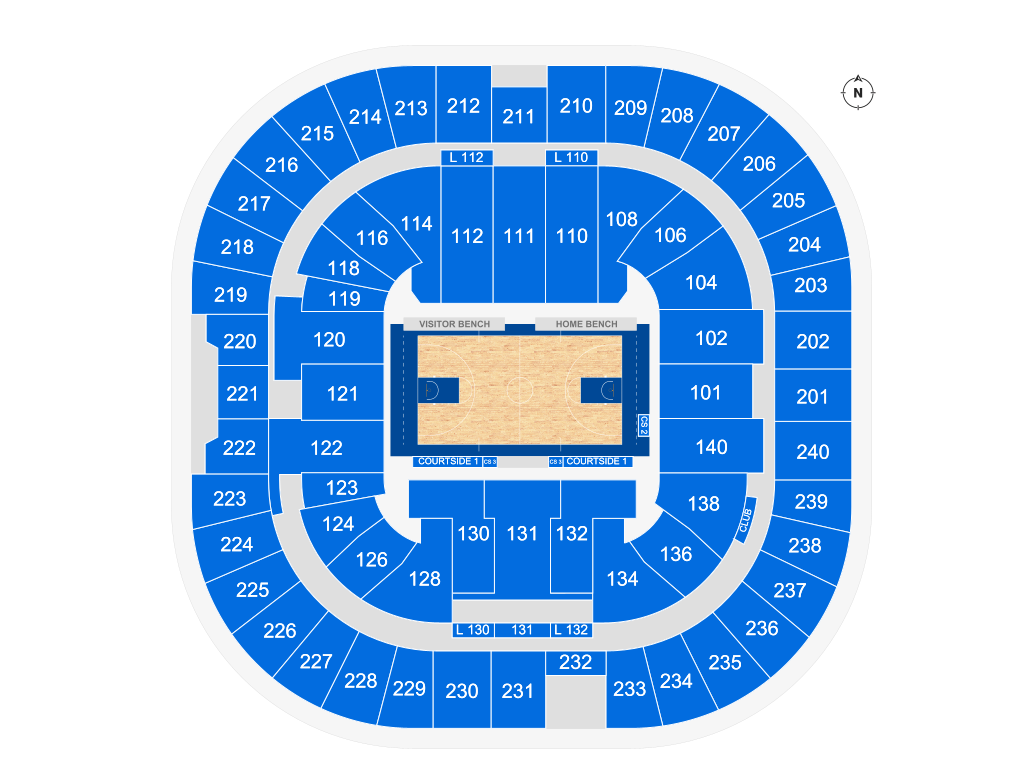 Venue seating chart for Clemson University Tigers Men's Basketball for reference only