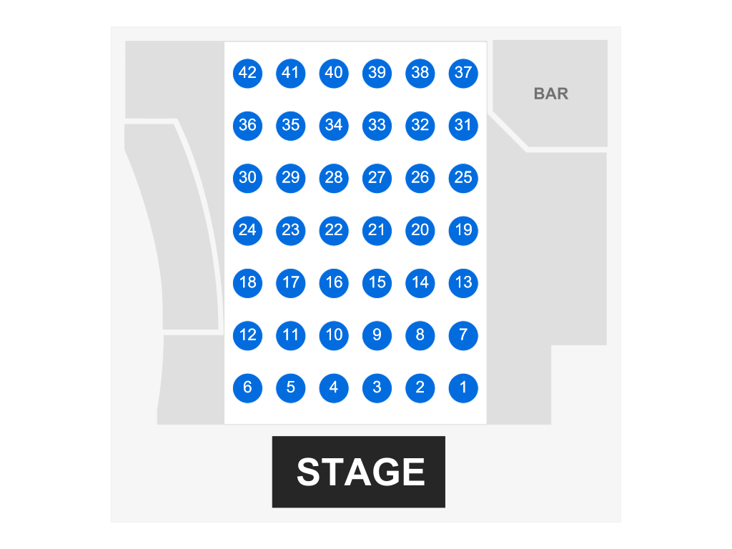 Venue seating chart for Dominique for reference only