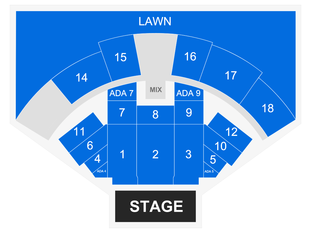 Venue seating chart for Earth, Wind & Fire for reference only
