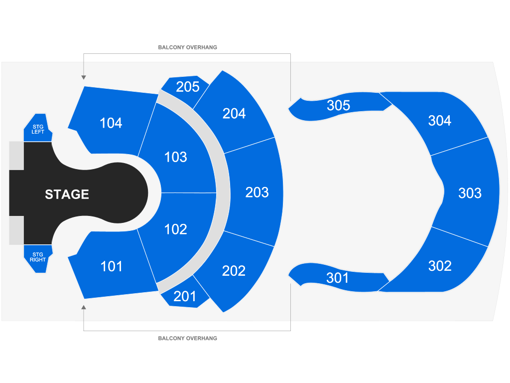 Venue seating chart for Cirque du Soleil: Mad Apple for reference only