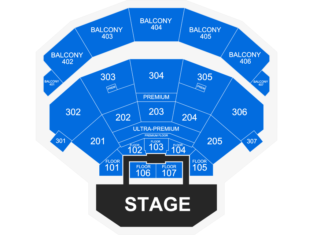Venue seating chart for New Kids On the Block for reference only