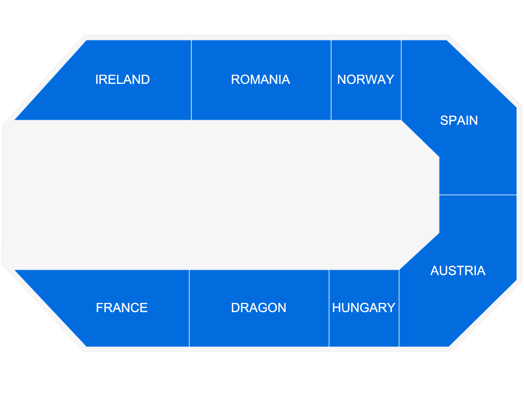 Venue seating chart for Tournament of Kings for reference only