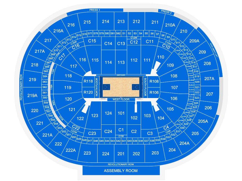 Venue seating chart for Philadelphia 76ers for reference only