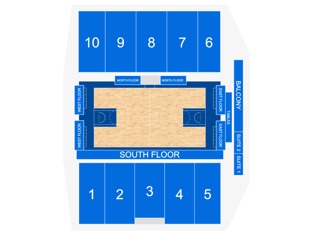 Venue seating chart for Delaware Blue Coats for reference only