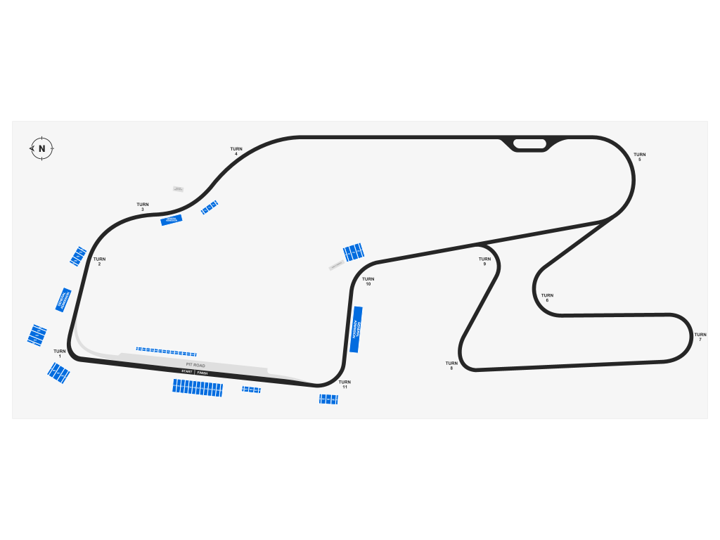 Venue seating chart for Watkins Glen International for reference only