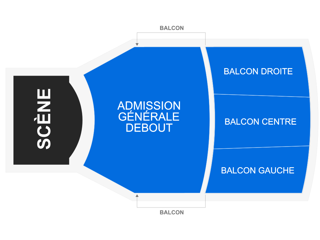 Venue seating chart for Alicia Moffett for reference only