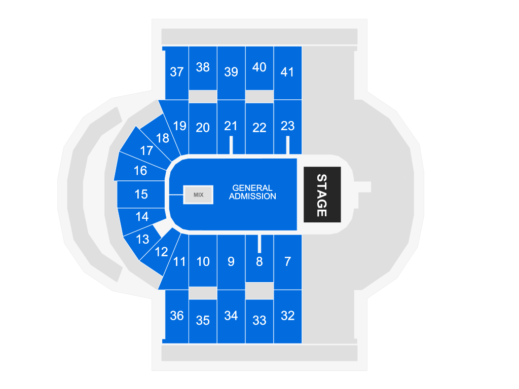 Venue seating chart for The Beaches for reference only