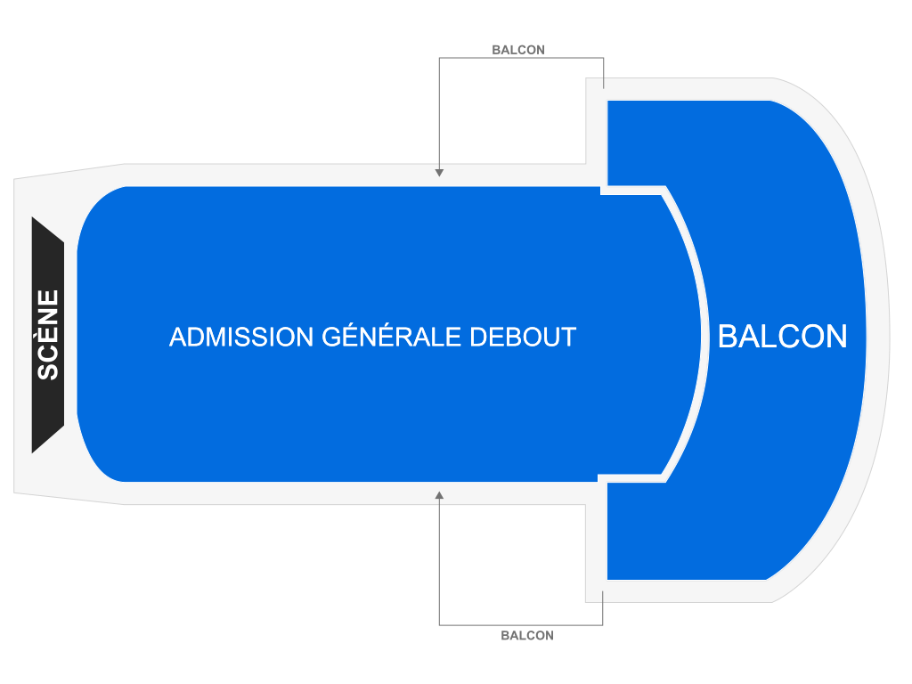 Venue seating chart for The Tea Party for reference only