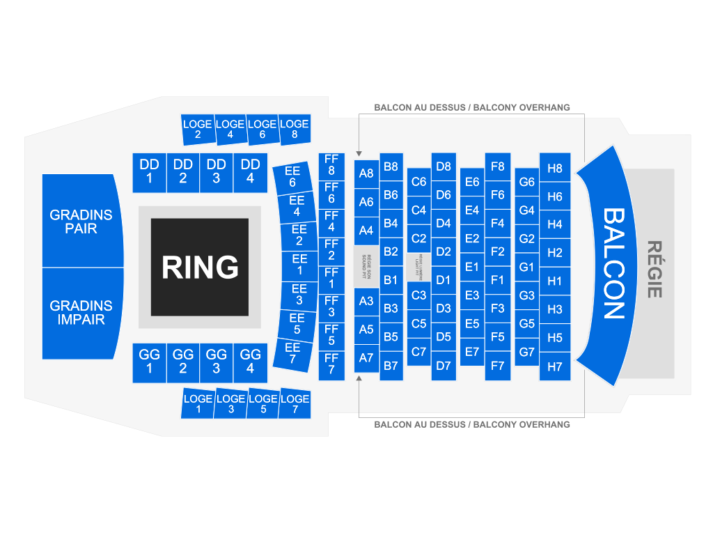 Venue seating chart for Boxe EOTTM for reference only