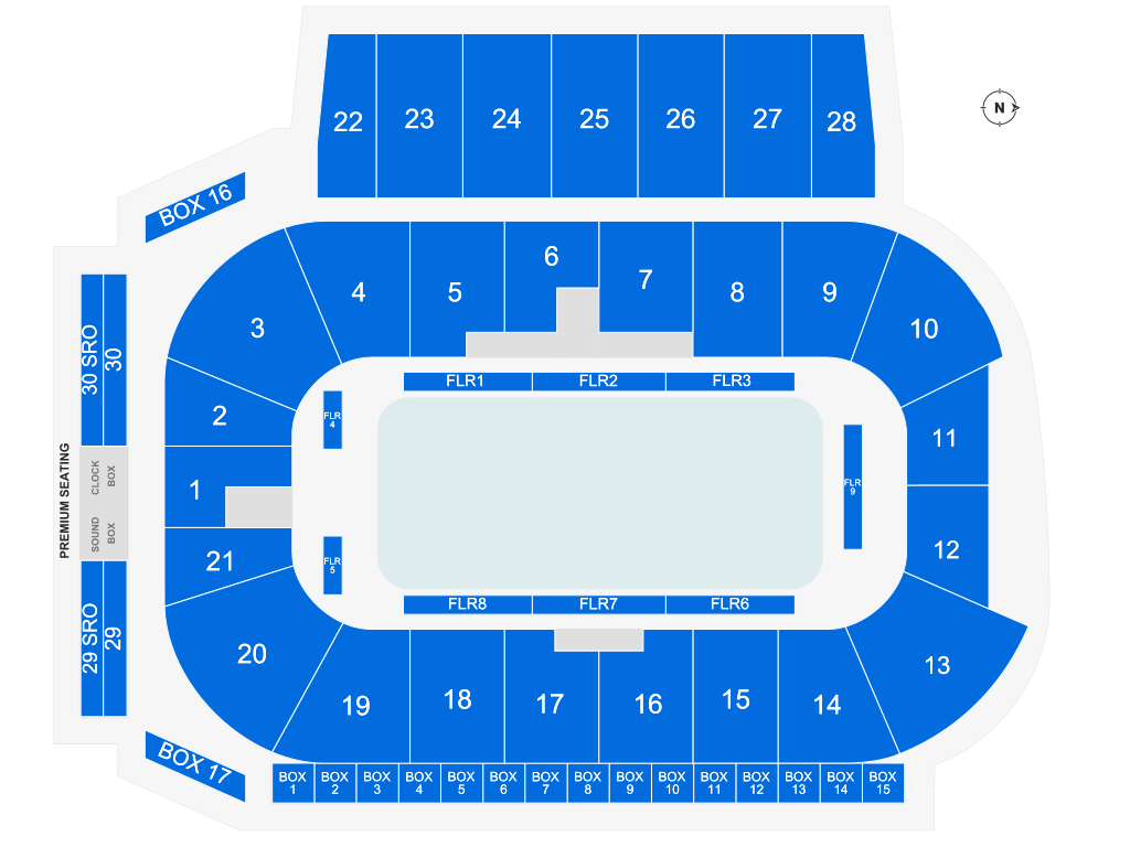 Venue seating chart for Stars on Ice Holiday - Canada for reference only