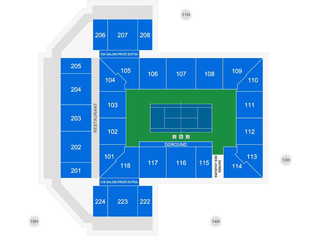 Venue seating chart for National Bank Open – ATP Men's Tennis for reference only