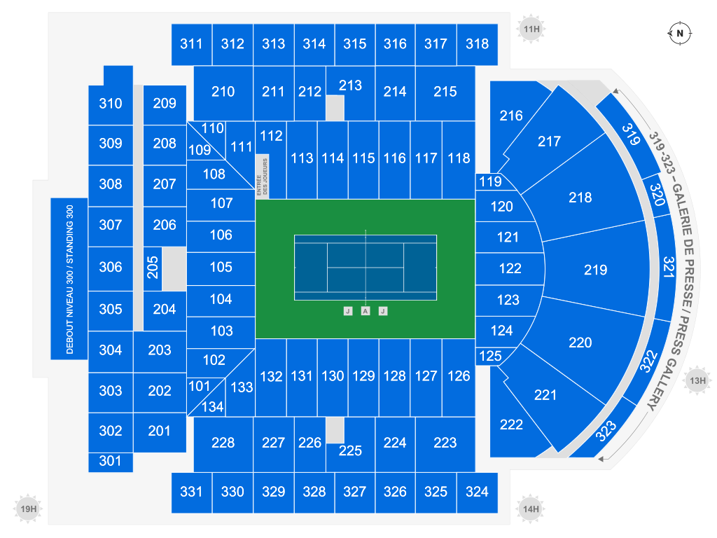 Venue seating chart for National Bank Open – ATP Men's Tennis for reference only