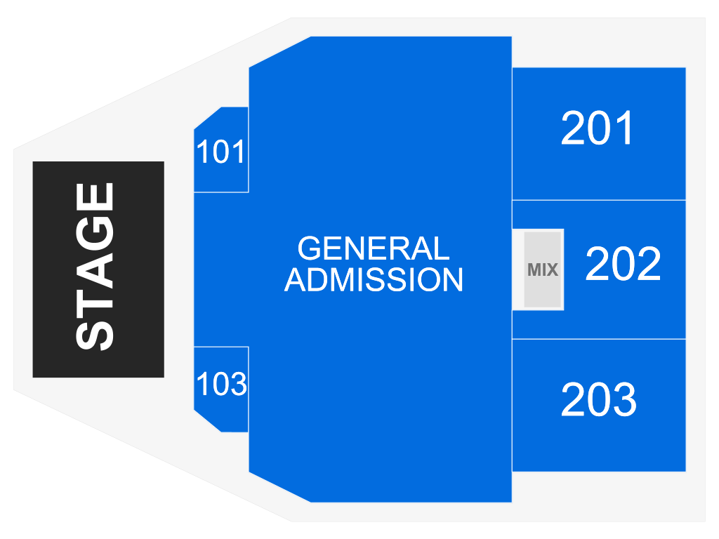 Venue seating chart for Nate Smith for reference only