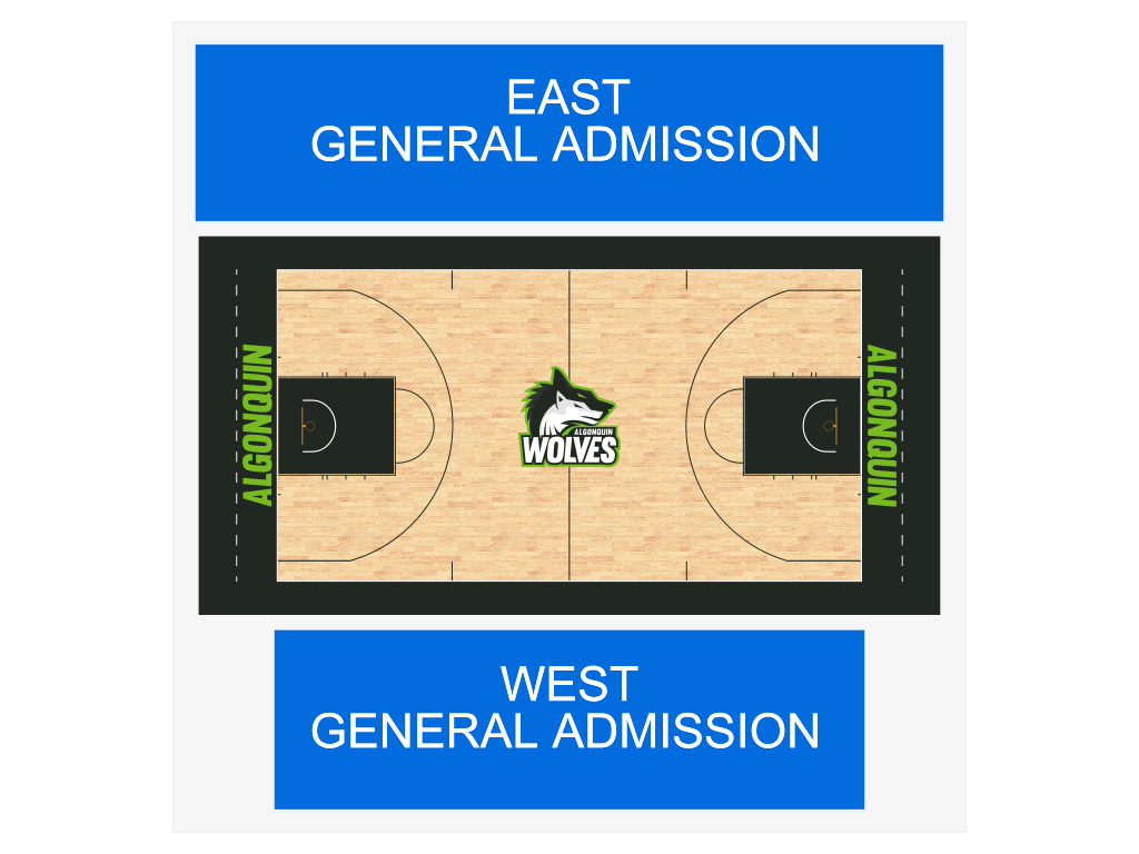 Venue seating chart for Algonquin Wolves Basketball for reference only