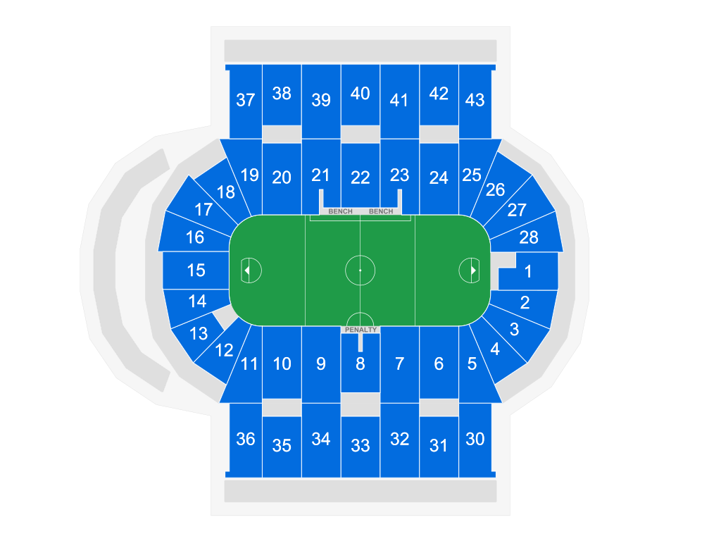 Venue seating chart for Halifax Thunderbirds for reference only