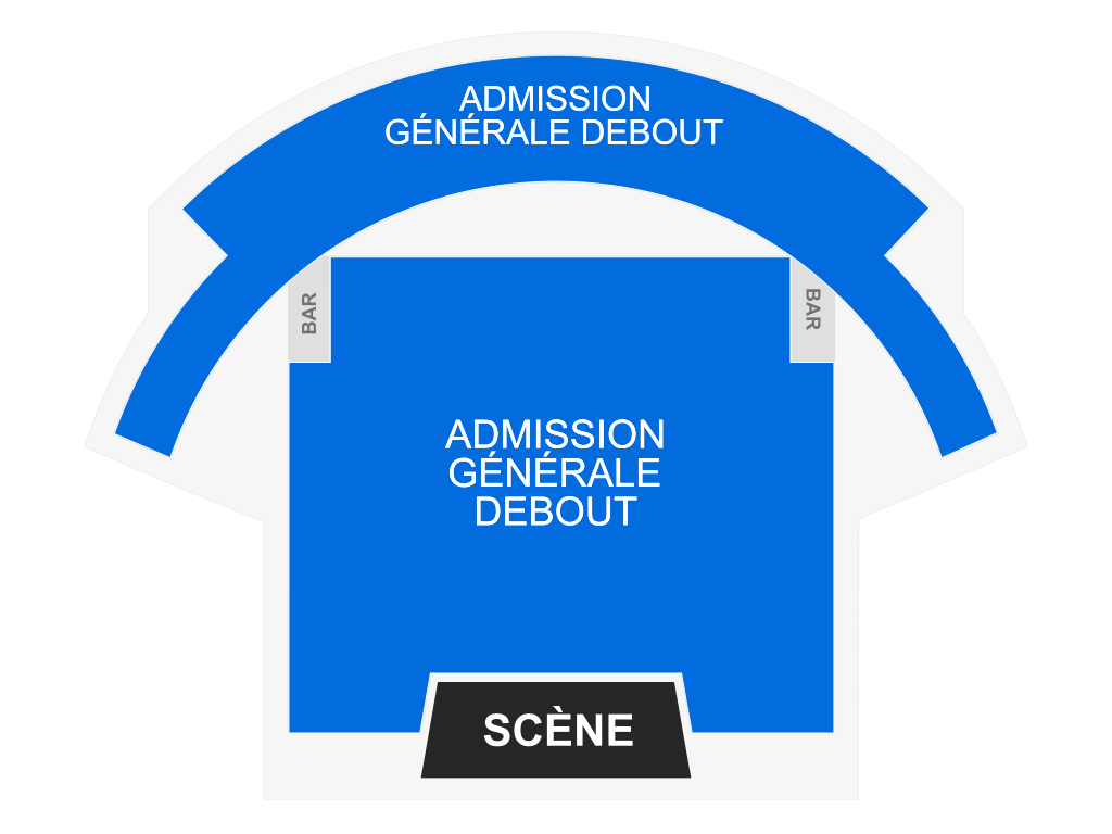 Venue seating chart for Le Comédie Punch for reference only