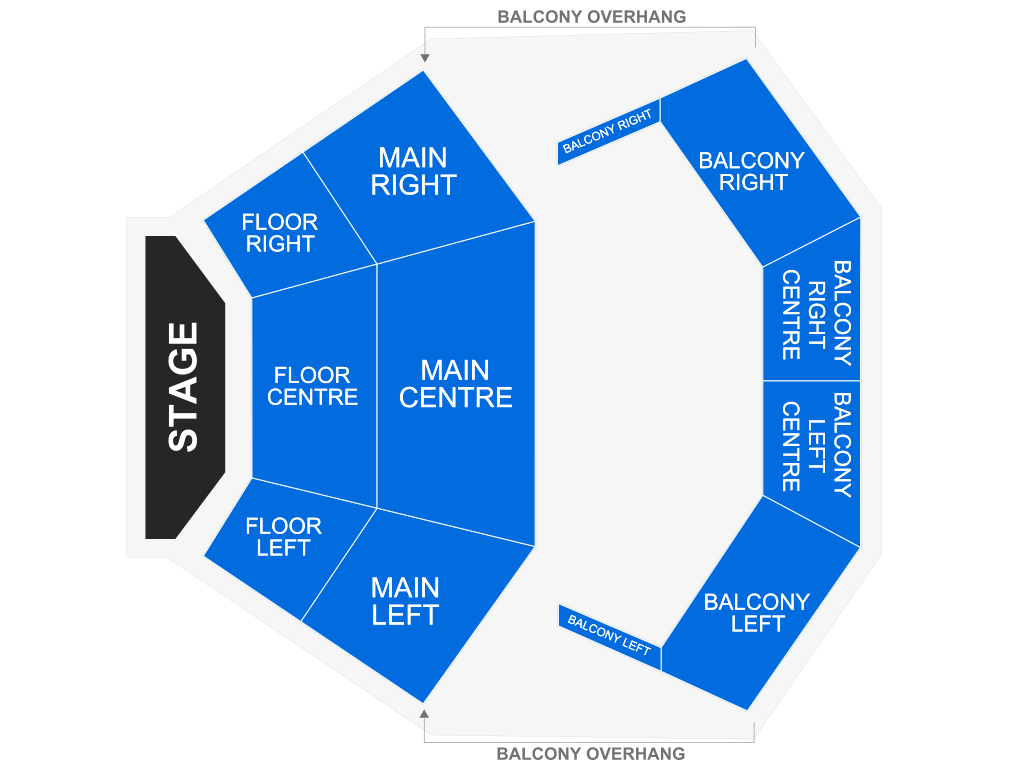 Venue seating chart for SOS - The Abba Experience for reference only