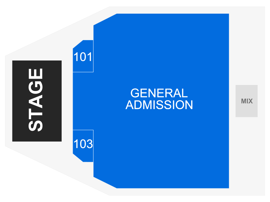 Venue seating chart for Alter Ego for reference only