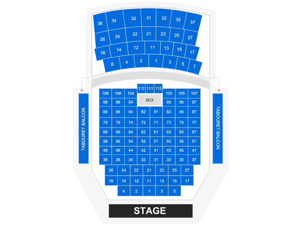 Venue seating chart for Fallait être là for reference only