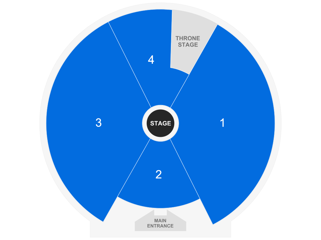 Venue seating chart for Absinthe for reference only