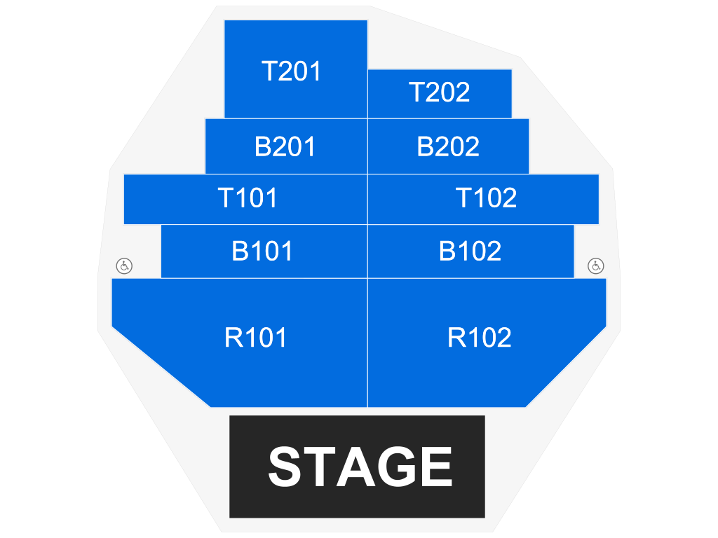 Venue seating chart for Cirque Musica Holiday Wonderland for reference only