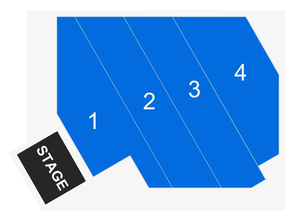 Venue seating chart for Farrell Dillon Comedy Magician for reference only