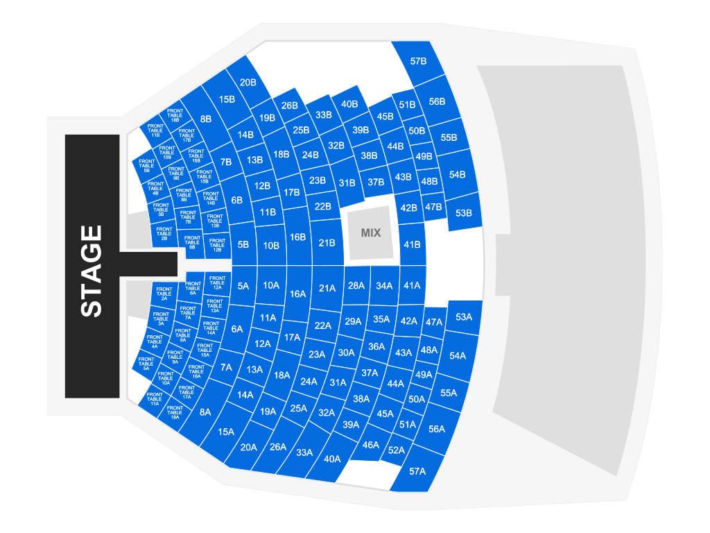 Venue seating chart for Piff the Magic Dragon (Las Vegas) for reference only