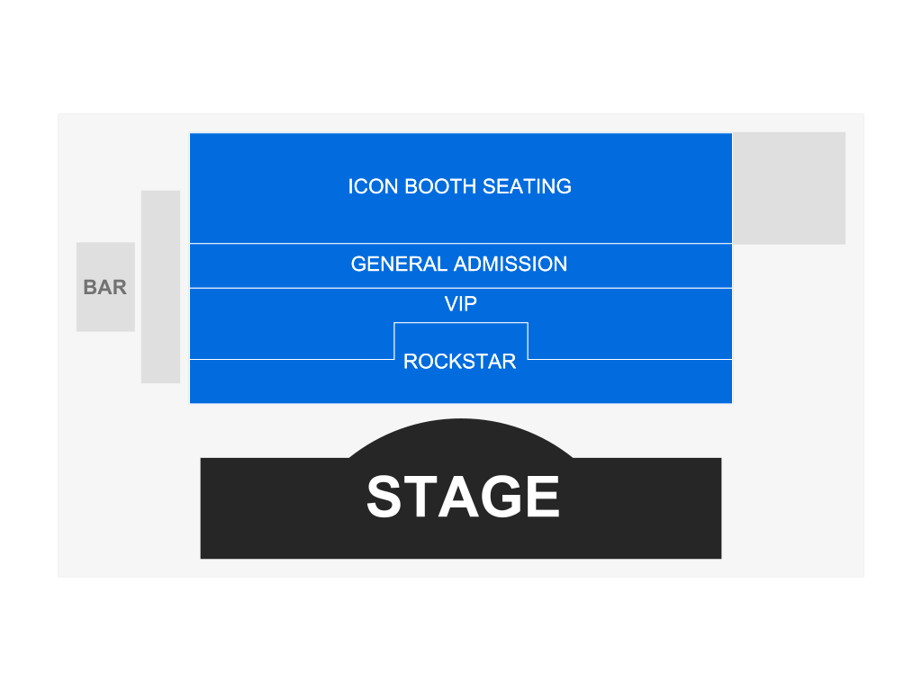 Venue seating chart for X Rocks for reference only