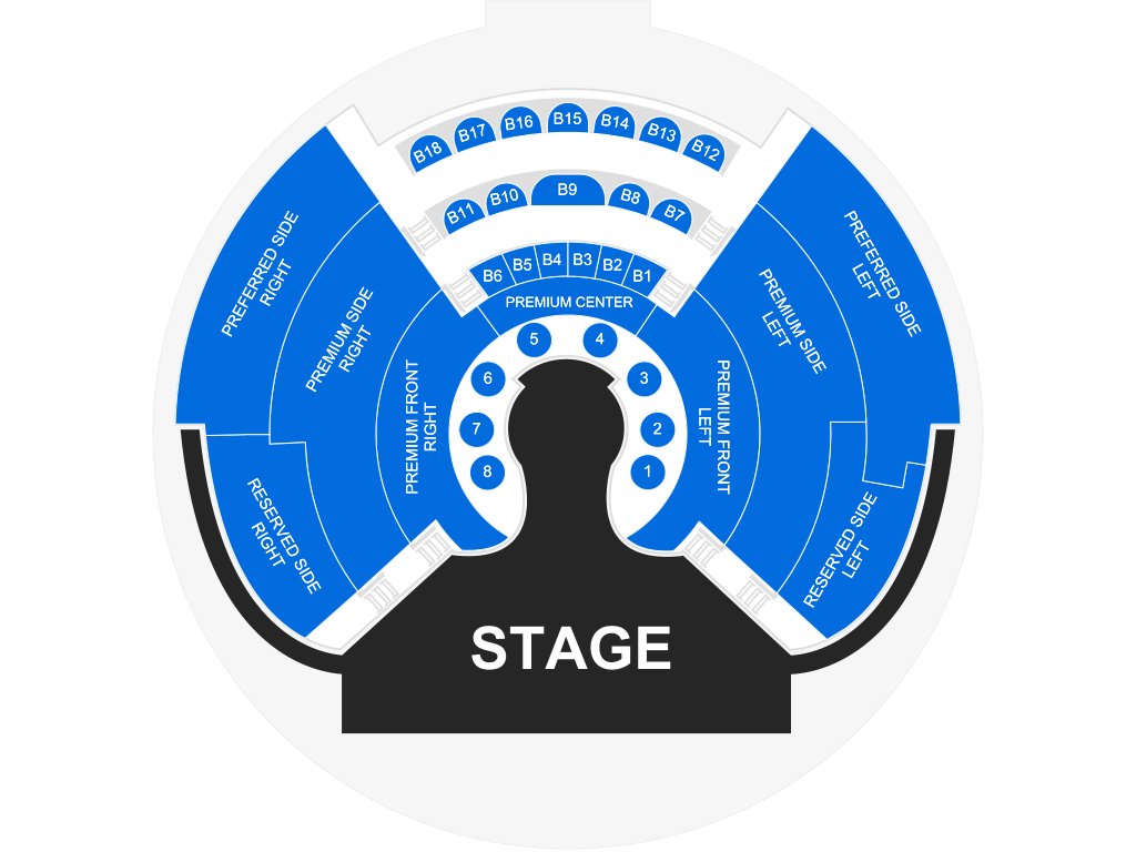 Venue seating chart for WOW - The Vegas Spectacular for reference only