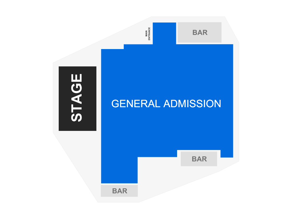 Venue seating chart for The Alarm for reference only